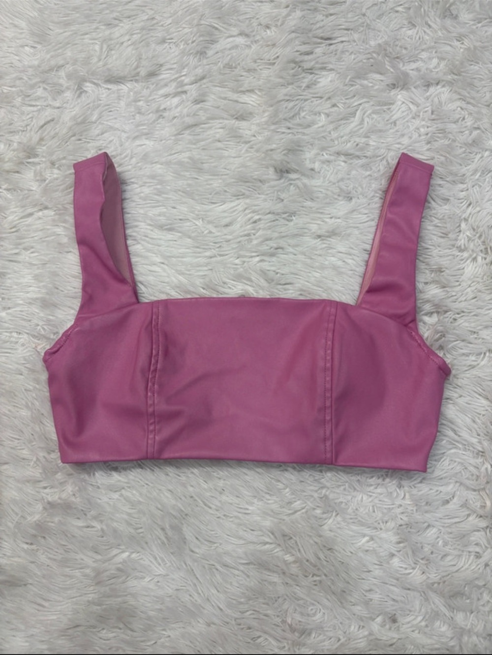 Edikted Pink Square-Neck Crop Top - Women's Sleeveless Bralette